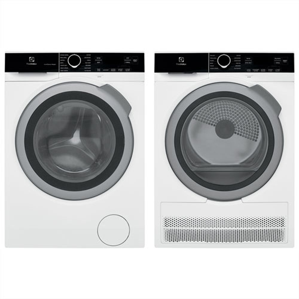 Electrolux 2.4 Cu. Ft. Front Load Steam Washer & 4.0 Cu. Ft. Electric Steam Dryer - White