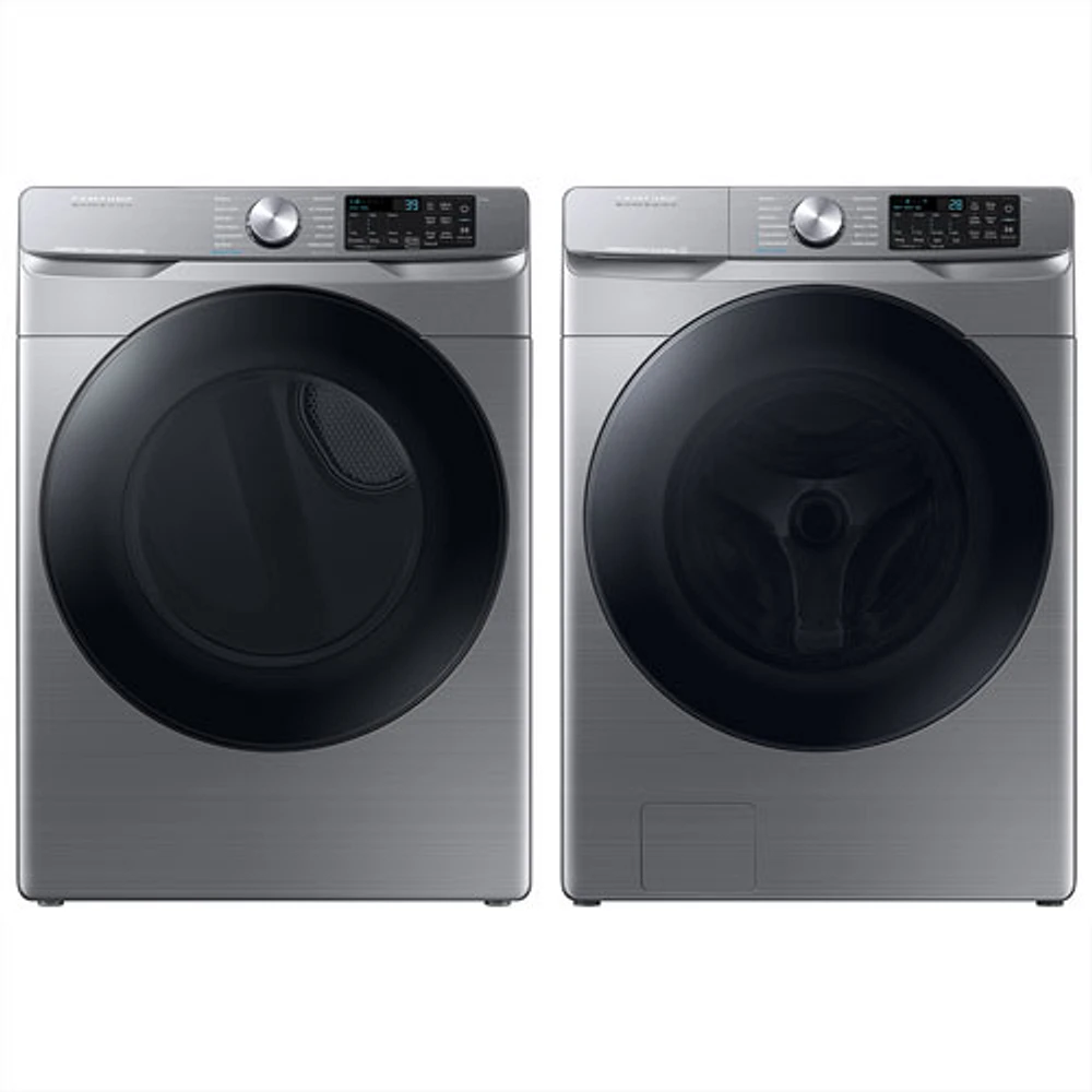 Samsung 5.2 Cu. Ft. High Efficiency Front Load Steam Washer & 7.5 Cu. Ft. Gas Steam Dryer - Platinum