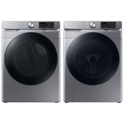 Samsung 5.2 Cu. Ft. High Efficiency Front Load Steam Washer & 7.5 Cu. Ft. Gas Steam Dryer - Platinum