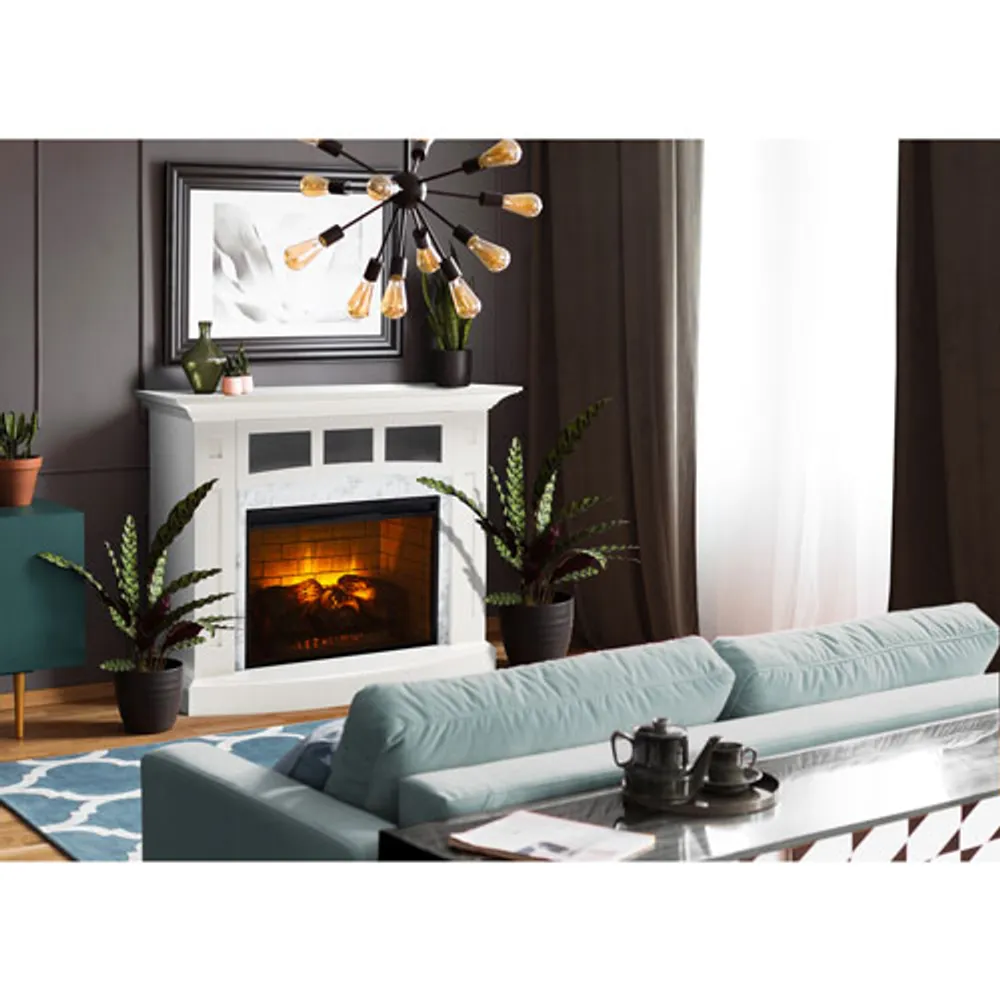 Pleasant Hearth Ryerson 52" Infrared Electric Fireplace - 5115 BTU - White