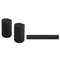 Sony HTA3000 250W 3.1 Channel Dolby Atmos Sound Bar w/ 2 Sony SARS5 180W Wireless Rear Speakers - Black