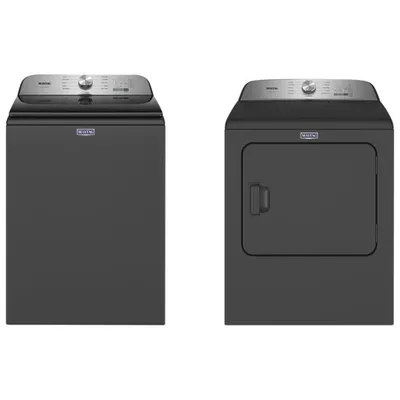 Laveuse à chargement par le haut de 5,4 pi³ Pet Pro et sécheuse électrique de 7 pi³ de Maytag - Ombre noire