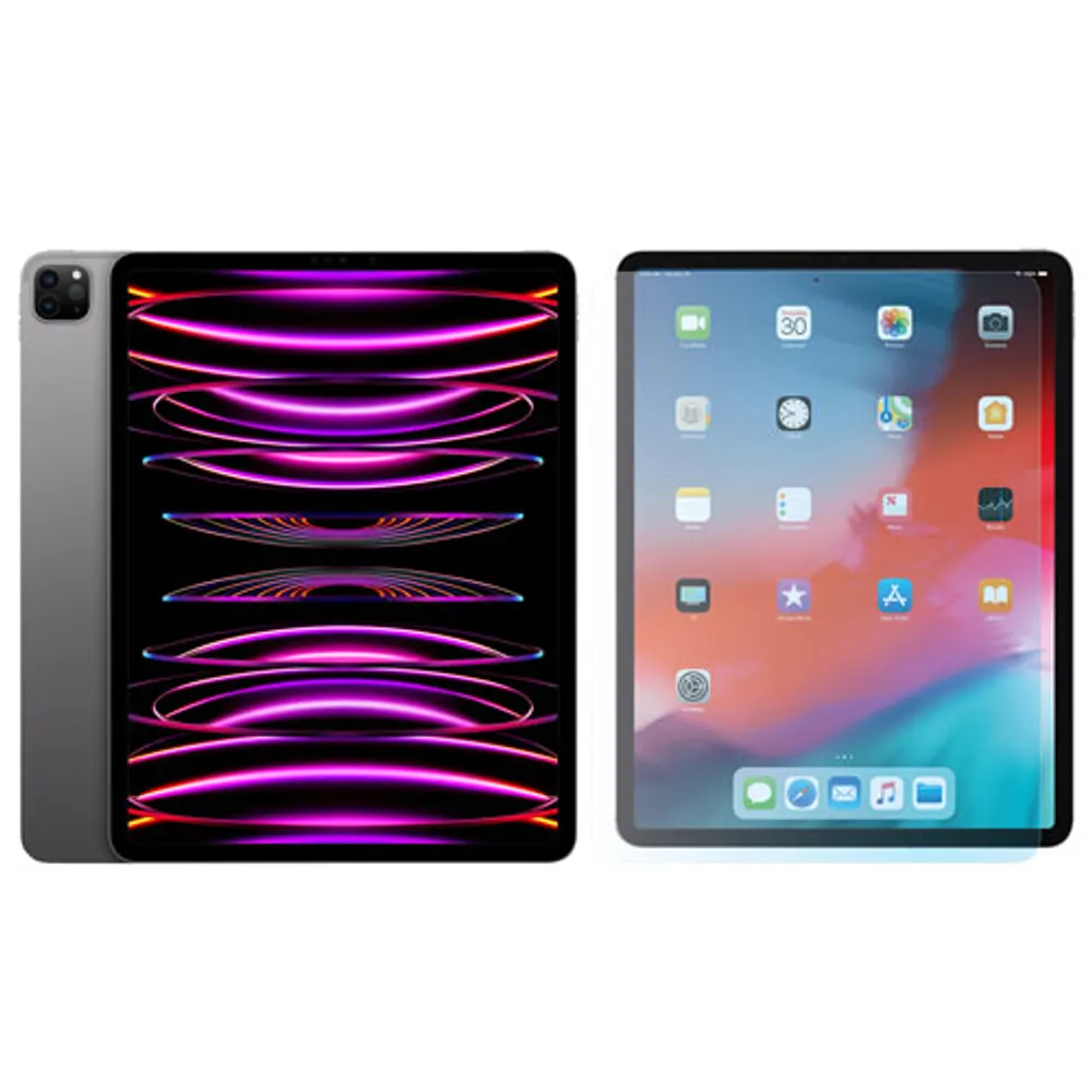 Apple iPad Pro 12.9" 128GB Wi-Fi (6th Generation) with Milano Glass Screen Protector - Space Grey