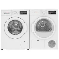 Bosch 300 Series 4.0 Cu. Ft. Electric Condenser Dryer & 2.2 Cu. Ft. Compact Washer - White