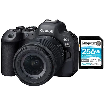 Canon EOS R6 Mark II Mirrorless Camera with 24-105mm STM Lens Kit with 256GB 170MB/s SDXC Memory Card