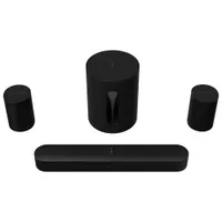 Sonos Beam (2nd Gen) Sound Bar, Sub Mini Wireless Subwoofer & 2 Era 100 Multi-Room Speakers