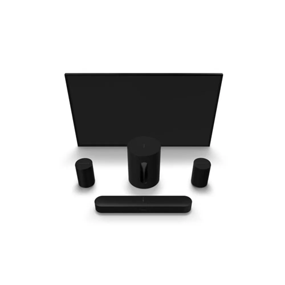 Sonos Beam (2nd Gen) Sound Bar, Sub Mini Wireless Subwoofer & 2 Era 100 Multi-Room Speakers