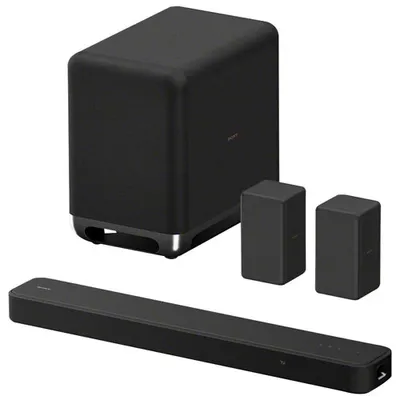 Sony SA-SW5 300-Watt Subwoofer, Dolby Atmos Sound Bar & Wireless Bookshelf Speakers - Black