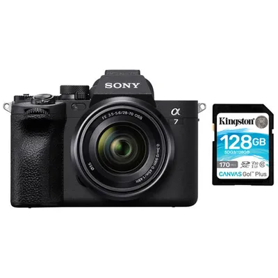 Sony Alpha 7 IV Full-Frame Mirrorless Camera with 28-70mm Lens Kit & 128GB 170MB/s SDXC Memory Card