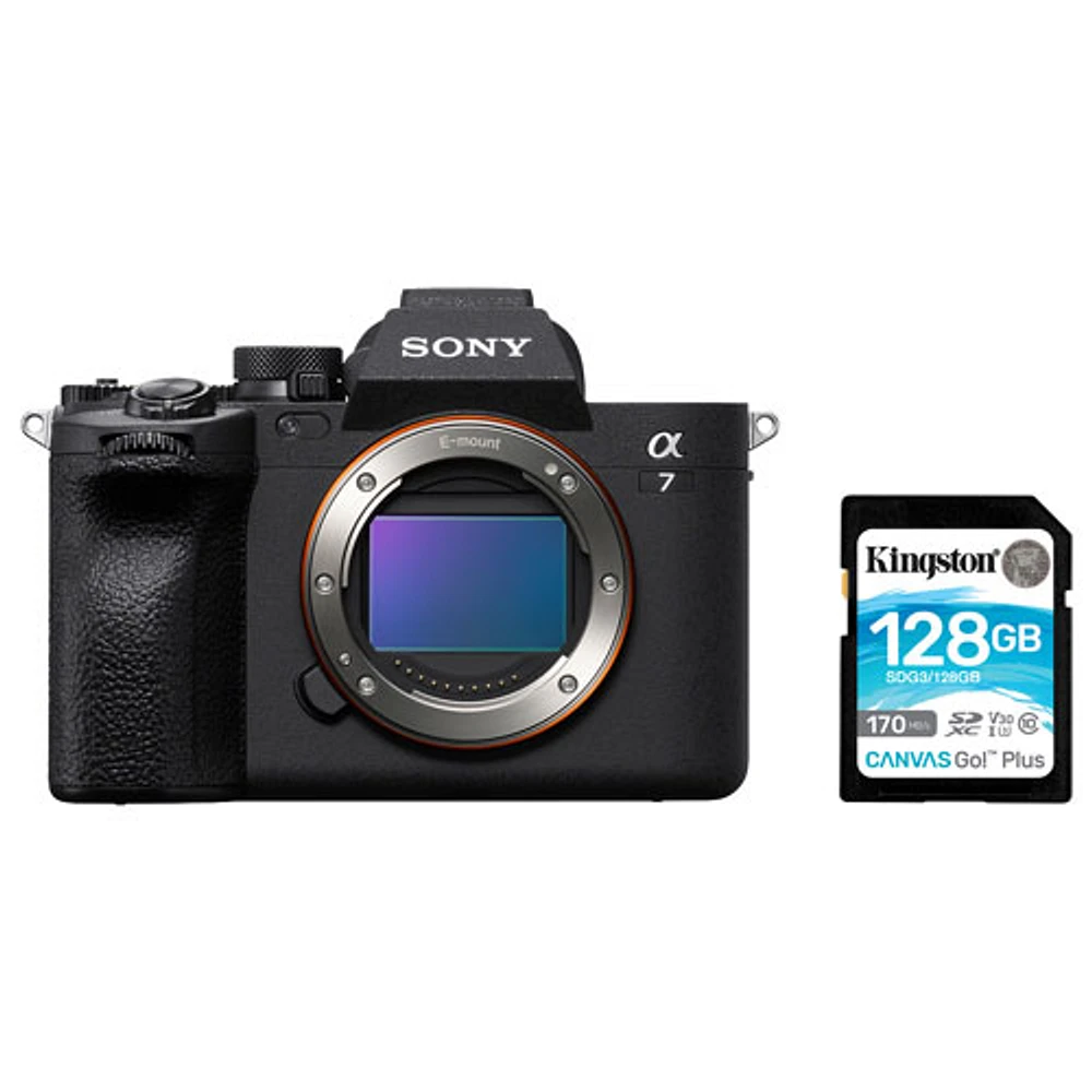 Sony Alpha 7 IV Full-Frame Mirrorless Camera (Body Only) with 128GB 170MB/s SDXC Memory Card