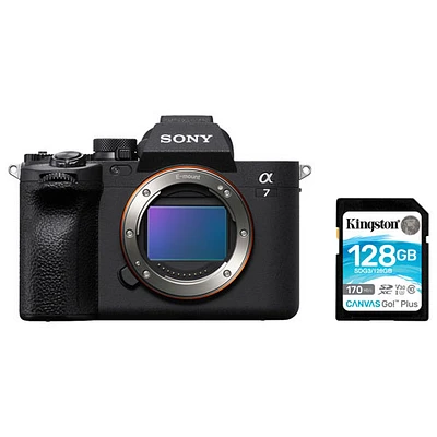 Sony Alpha 7 IV Full-Frame Mirrorless Camera (Body Only) with 128GB 170MB/s SDXC Memory Card