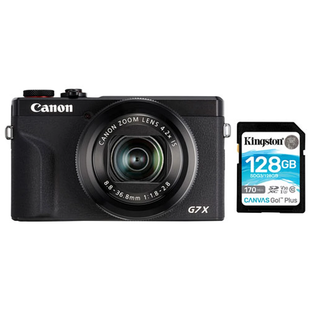 Canon PowerShot G7 X Mark III Wi-Fi 20.1MP 4.2x Optical Zoom Digital Camera & 128GB SDXC Memory Card