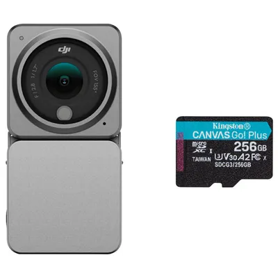 DJI Action 2 Power Combo 4K Action Camera with 256GB 170MB/s microSDXC Memory Card - Grey