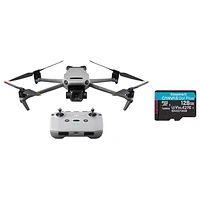 DJI Mavic 3 Classic Quadcopter Drone and Remote Control w/ 128GB 170MB/s microSDXC Memory Card - Grey