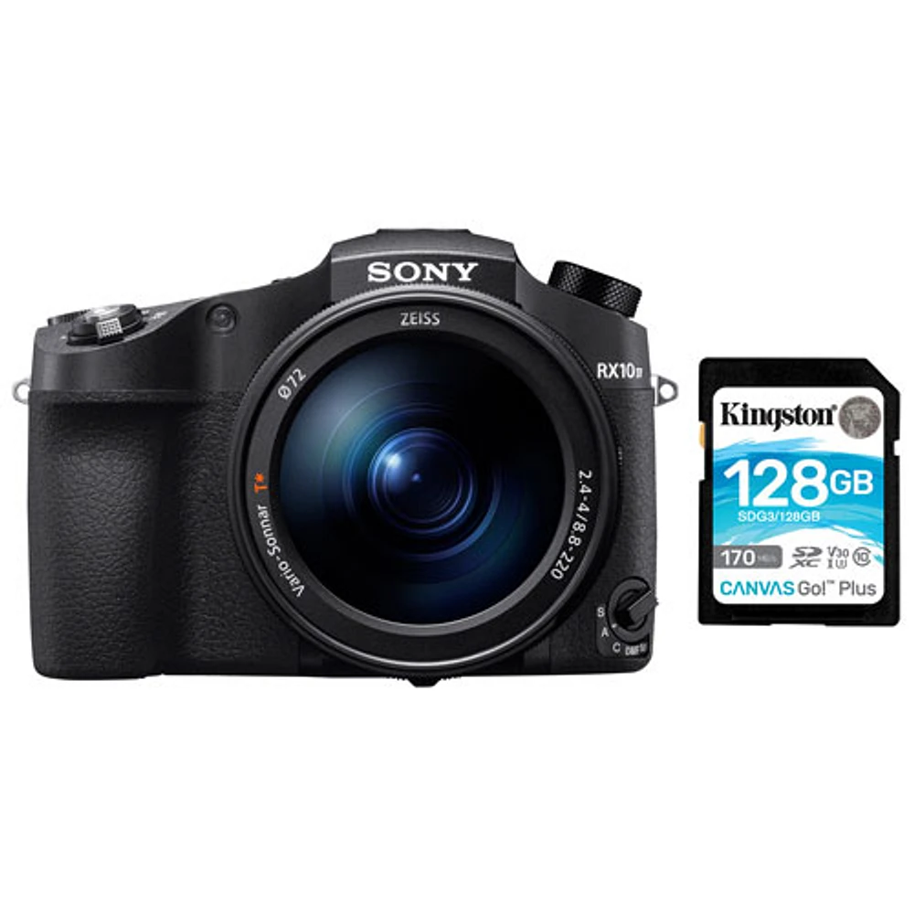 Sony Cyber-shot RX10 IV Wi-Fi 21MP 25x Optical Zoom Digital Camera & 128GB 170MB/s SDXC Memory Card