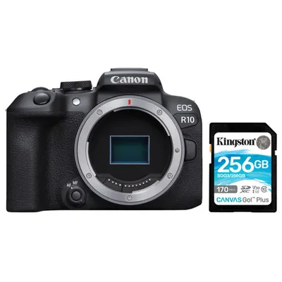 Canon EOS R10 Mirrorless Camera (Body Only) with 256GB 170MB/s SDXC Memory Card