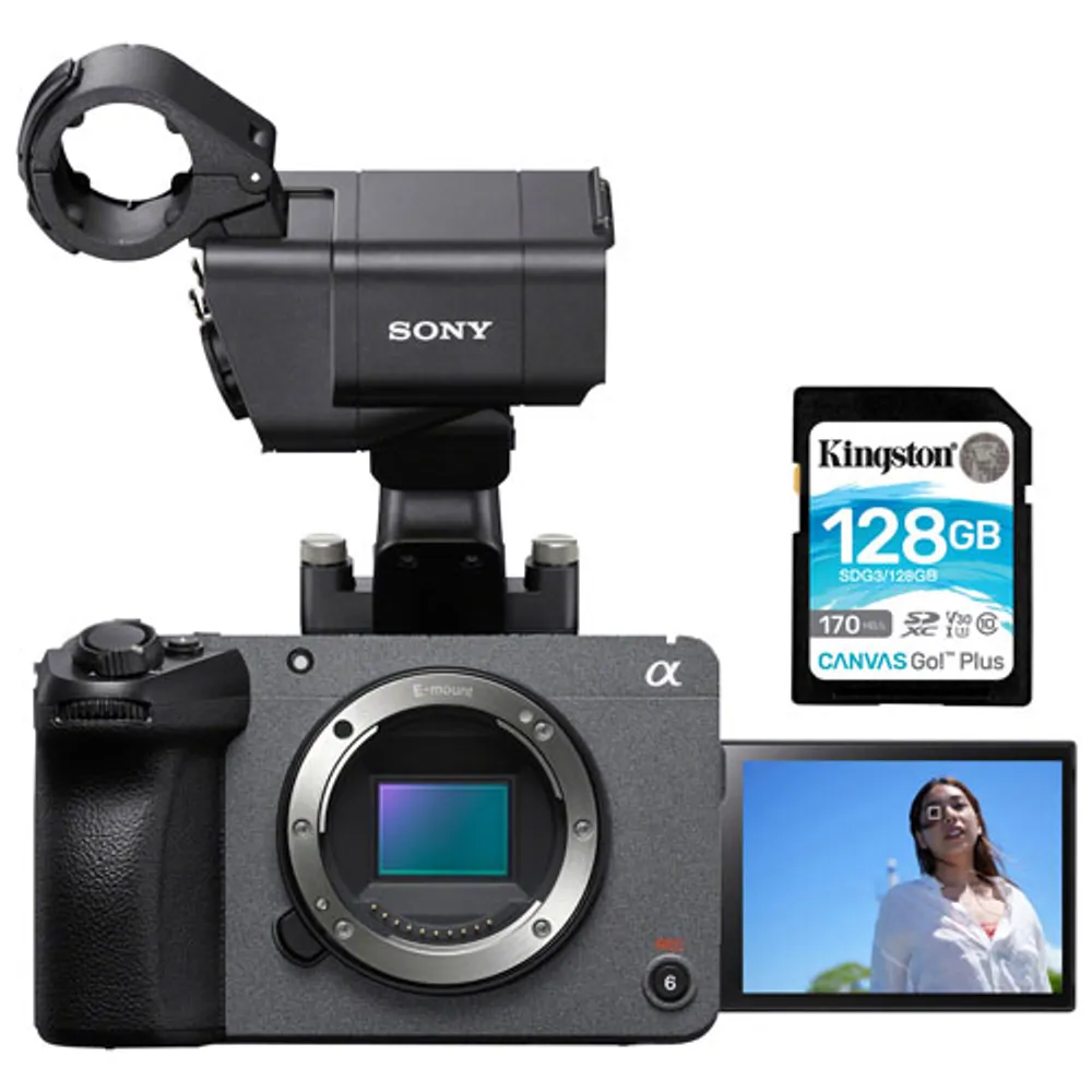 Sony Cinema Line FX30 Mirrorless Camera with XLR Handle (Body Only) & 128GB 170MB/s SDXC Memory Card