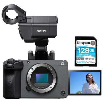 Sony Cinema Line FX30 Mirrorless Camera with XLR Handle (Body Only) & 128GB 170MB/s SDXC Memory Card