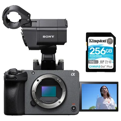 Sony Cinema Line FX30 Mirrorless Camera with XLR Handle (Body Only) with 256GB 170MB/s SDXC Memory Card