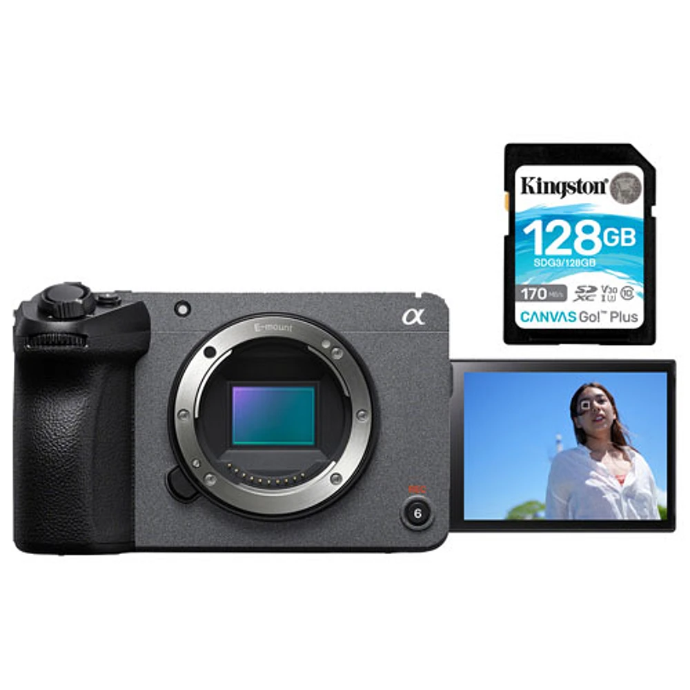 Sony Cinema Line FX30 Mirrorless Camera (Body Only) with 128GB 170MB/s SDXC Memory Card