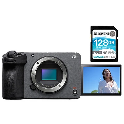 Sony Cinema Line FX30 Mirrorless Camera (Body Only) with 128GB 170MB/s SDXC Memory Card