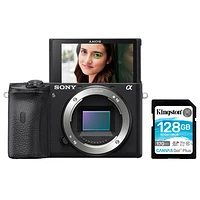 Sony Alpha a6600 Mirrorless Vlogger Camera (Body Only) with 128GB 170MB/s SDXC Memory Card