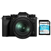 Fujifilm X-T5 Mirrorless Camera with XF 16-80 mm f/4 R OIS WR Lens Kit & 128GB SDXC Memory Card