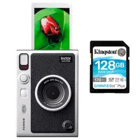 Fujifilm Instax Mini Evo Instant Camera with 128GB Memory Card - Black