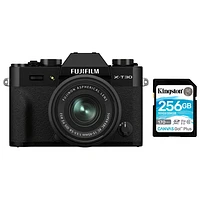 Fujifilm X-T30 II Mirrorless Camera with 15-45mm Lens Kit & 256GB SDXC Memory Card