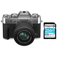 Fujifilm X-T30 II Mirrorless Camera with 15-45mm Lens Kit & 256GB SDXC Memory Card - Silver