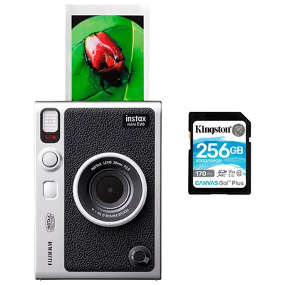Fujifilm Instax Mini Evo Instant Camera & 256GB SDXC Memory Card
