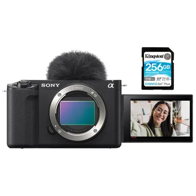 Sony Alpha ZV-E1 Full-Frame Mirrorless Vlogger Camera (Body Only) w/ 256GB 170MB/s SDXC Memory Card