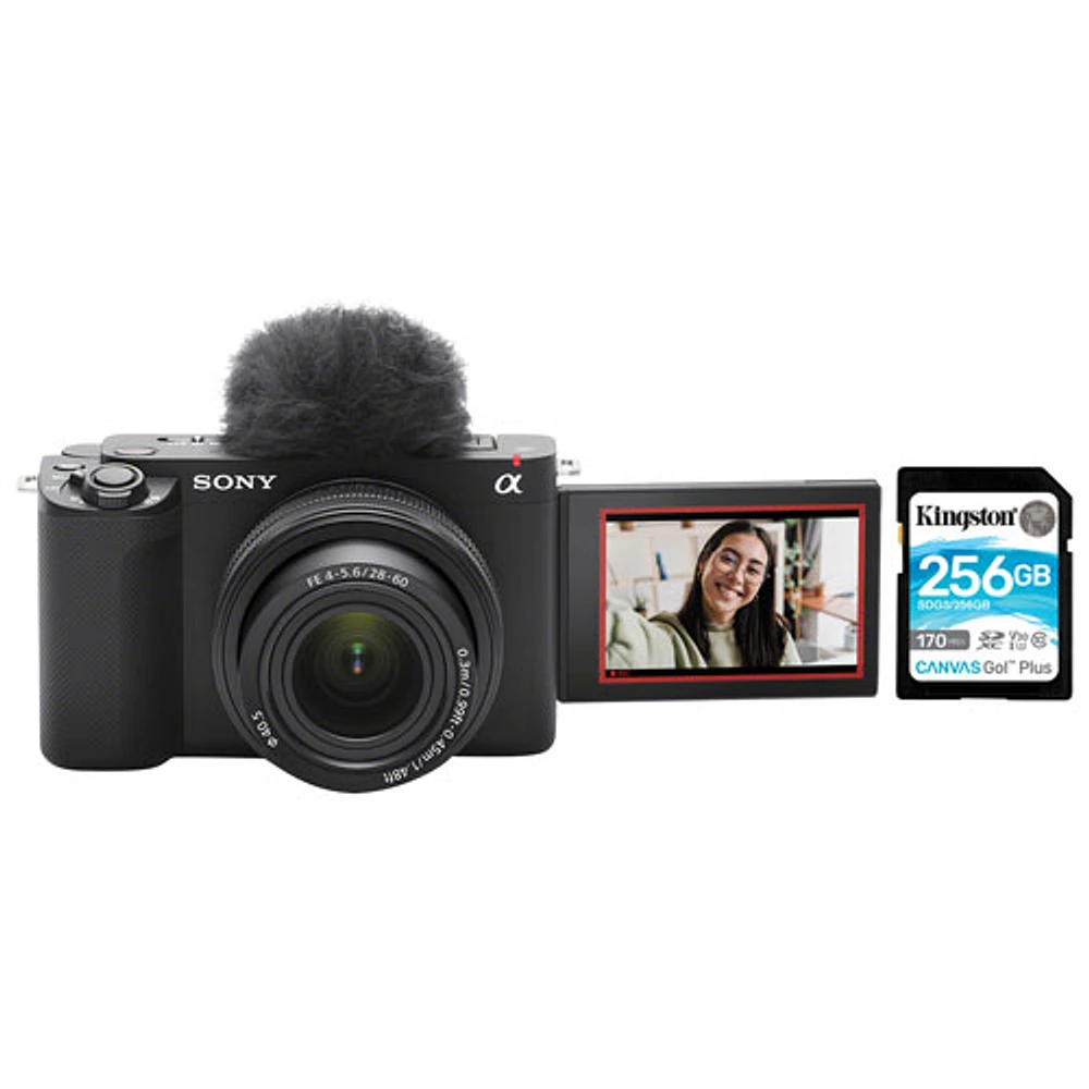 Sony Alpha ZV-E1 Full-Frame Mirrorless Vlogger Camera w/28-60mm Lens Kit with 256GB Memory Card