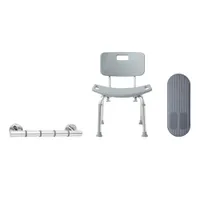 Medline Shower Safety Bundle - Bath Bench, Bath Mat, & Bath Grab Bar 