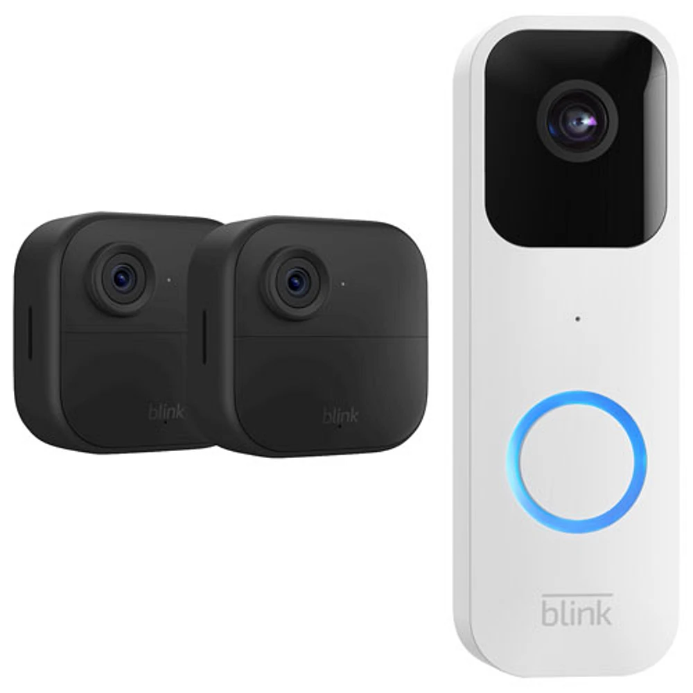 Blink Outdoor 4 Wire-Free 1080p Full HD IP Security Camera System - 2 Pack & Video Doorbell