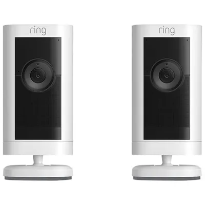 Ring Stick Up Cam Pro Wire-Free Outdoor 1080p Full HD IP Camera - 2 Pack - White