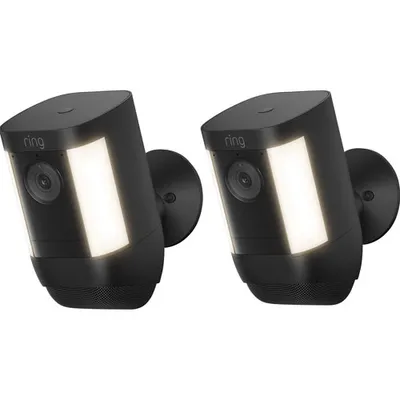 Ring Spotlight Cam Pro Wire-Free Outdoor 1080p IP Camera - 2 Pack - Black