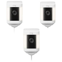 Ring Spotlight Cam Plus Wired 1080p HD IP Camera - 3 Pack - White