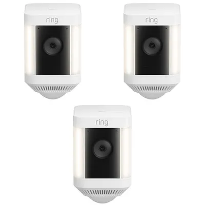 Ring Spotlight Cam Plus Wire-Free 1080p HD IP Camera - 3 Pack - White