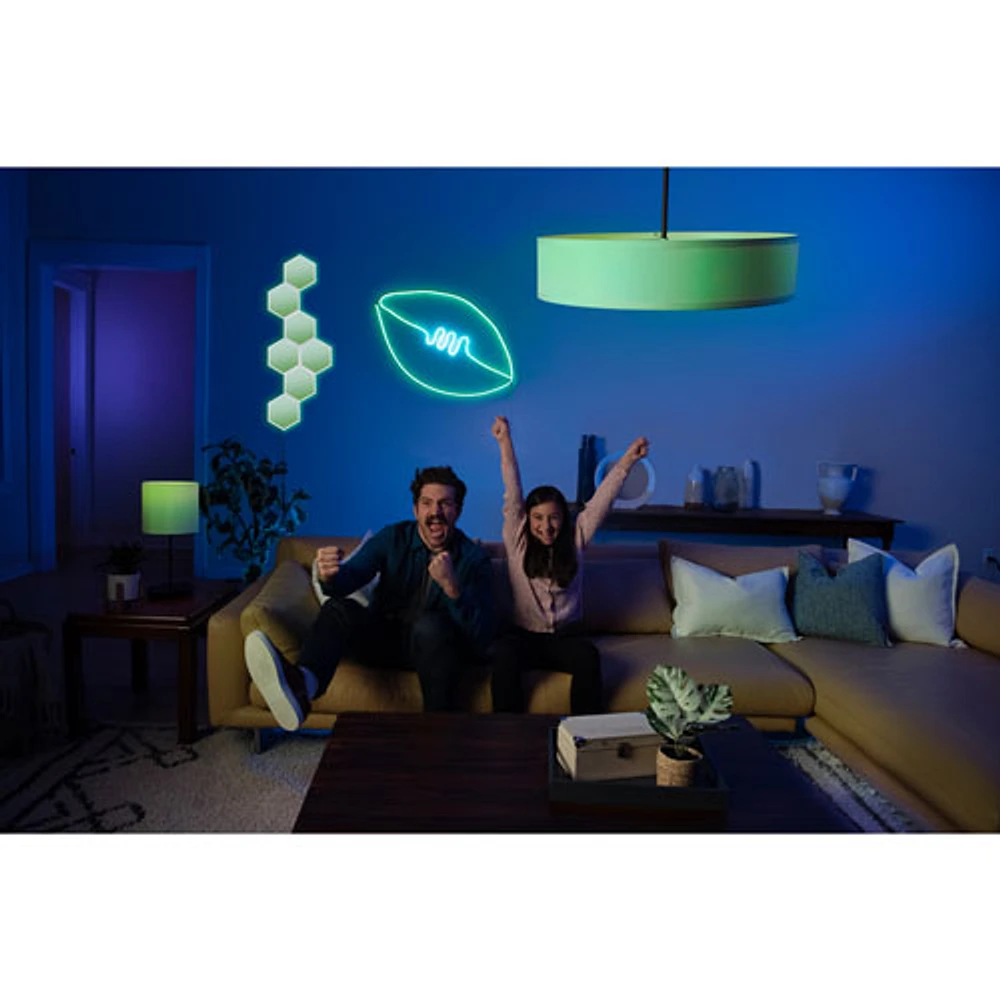 GE Cync Dynamic Effects Hexagon 7 Light Panels - Smarter Kit & Neon Shape Smart Light Strip