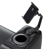 Haven Leather Power 3 Reclining Lift Chair with Cup Holder & Phone Holder - Black/Metal