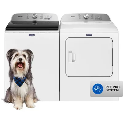 Maytag Pet Pro 5.4 Cu. Ft. Top Load Washer & 7.0 Cu. Ft. Electric Dryer - White