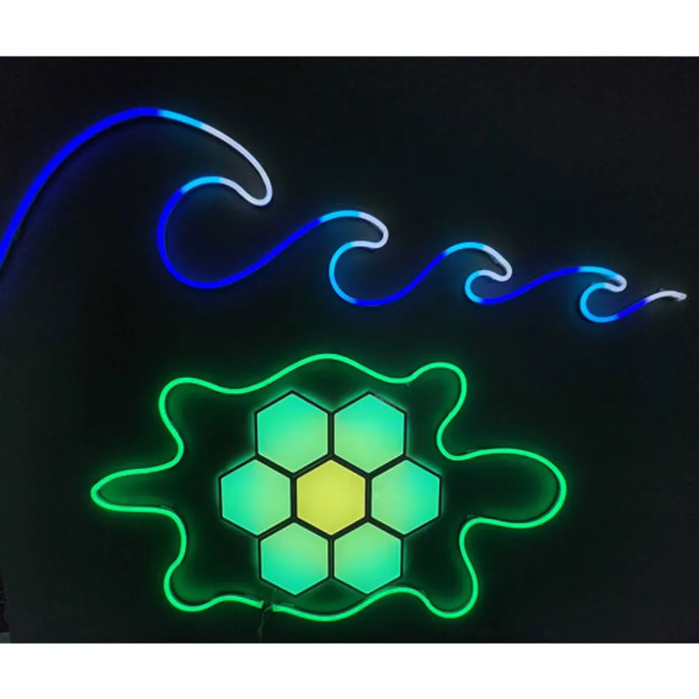 GE Cync Dynamic Effects Hexagon 7 Light Panels - Smarter Kit & 2 Neon Shape Smart Light Strips
