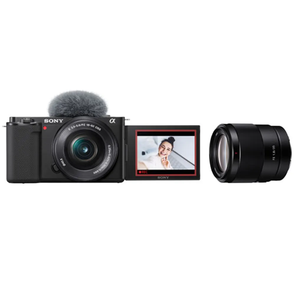 Sony Alpha ZV-E10 - APS-C Interchangeable Lens Mirrorless Vlog Camera Kit -  Black