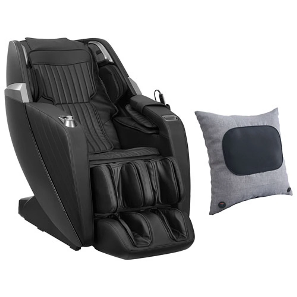 Fauteuil de massage à inclinaison complète Zero Gravity d'Insignia avec coussin de massage - Noir