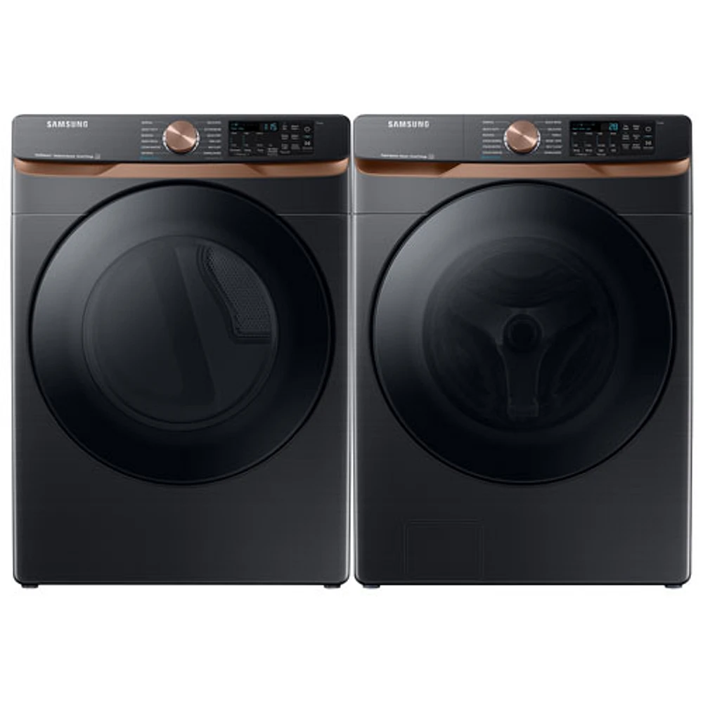 Samsung 5.8 Cu.Ft. Front Load Steam Washer & 7.5 Cu. Ft. Electric Steam Dryer - Black Stainless Steel