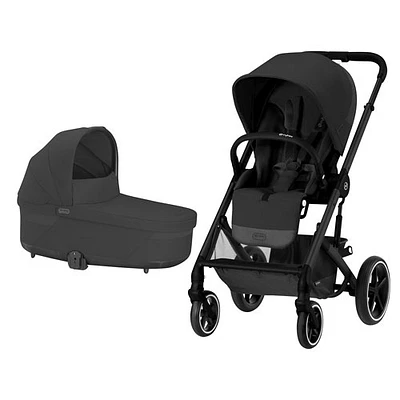 Cybex Balios S Lux 2 All-Terrain Stroller with Cybex Cot S Lux 2 Cot - Moon Black