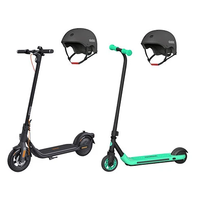 Segway Ninebot KickScooter F2 Plus Electric Scooter & Electric Kid's Scooter with Adult/Kids Helmet