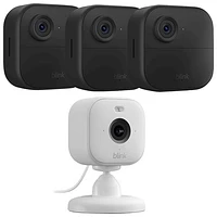 Blink Outdoor 4 Wire-Free 1080p Full HD Camera System & Indoor/Outdoor Camera - 3 Pack - Black/White