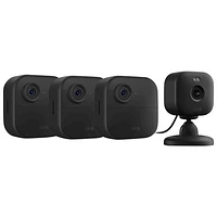 Blink Outdoor 4 Wire-Free 1080p Full HD IP Security Camera System - 3 Pack & Mini 2 Camera - Black